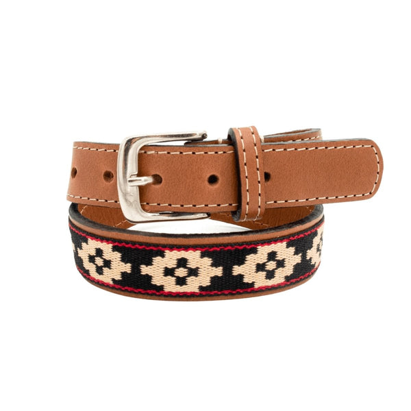 Kids Guarda Pampa Woven Polo Belt (Beige/Black)