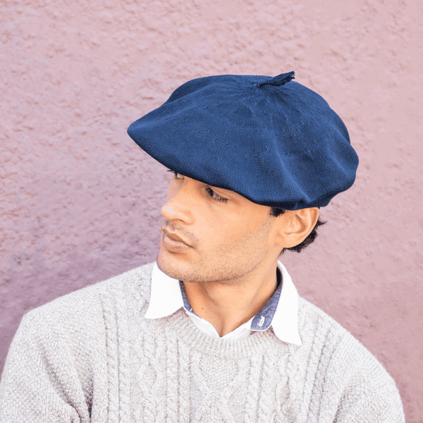 Blue Cotton Thread Beret