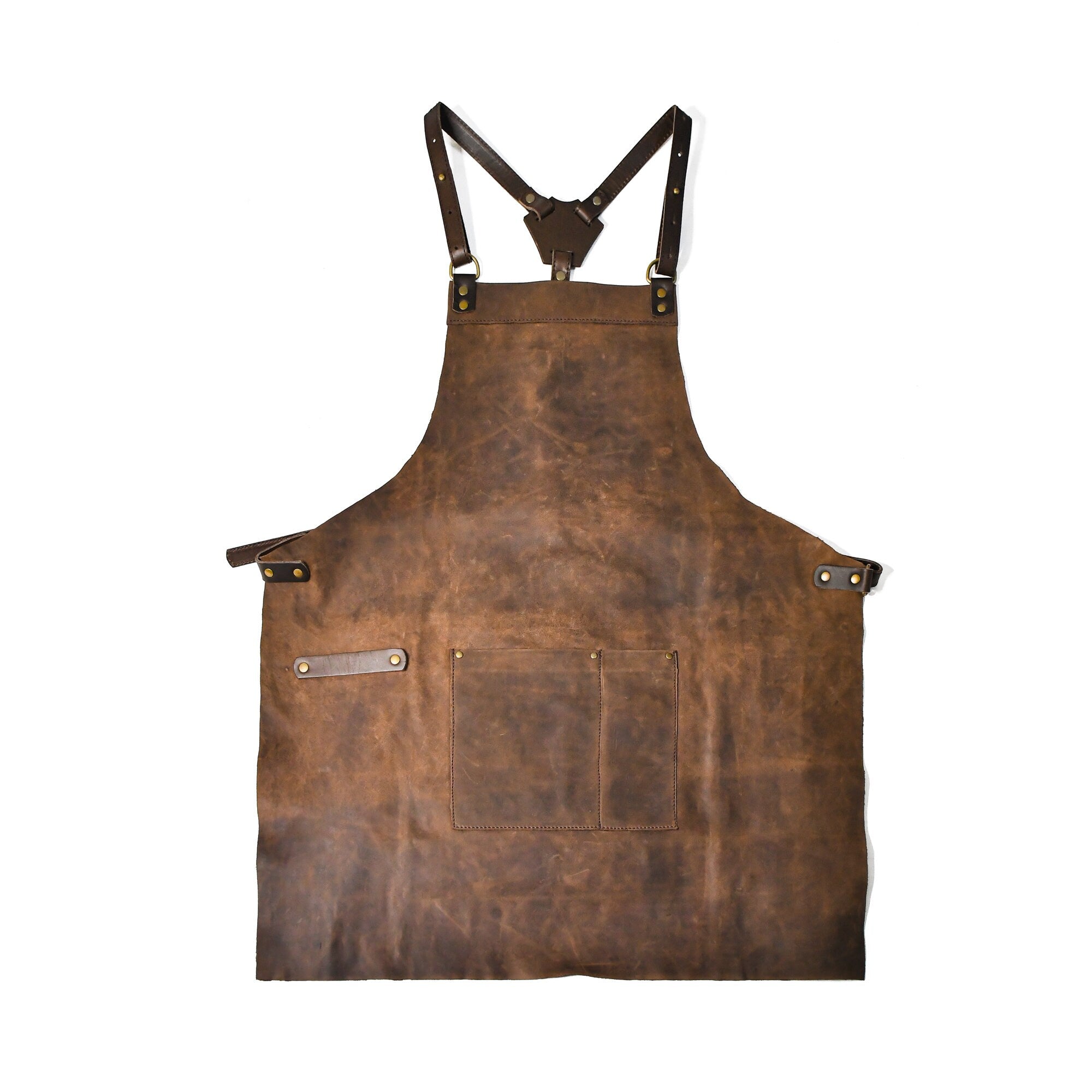 Gaucholife BROWN Pack of Five Personalized Leather Aprons for your Business