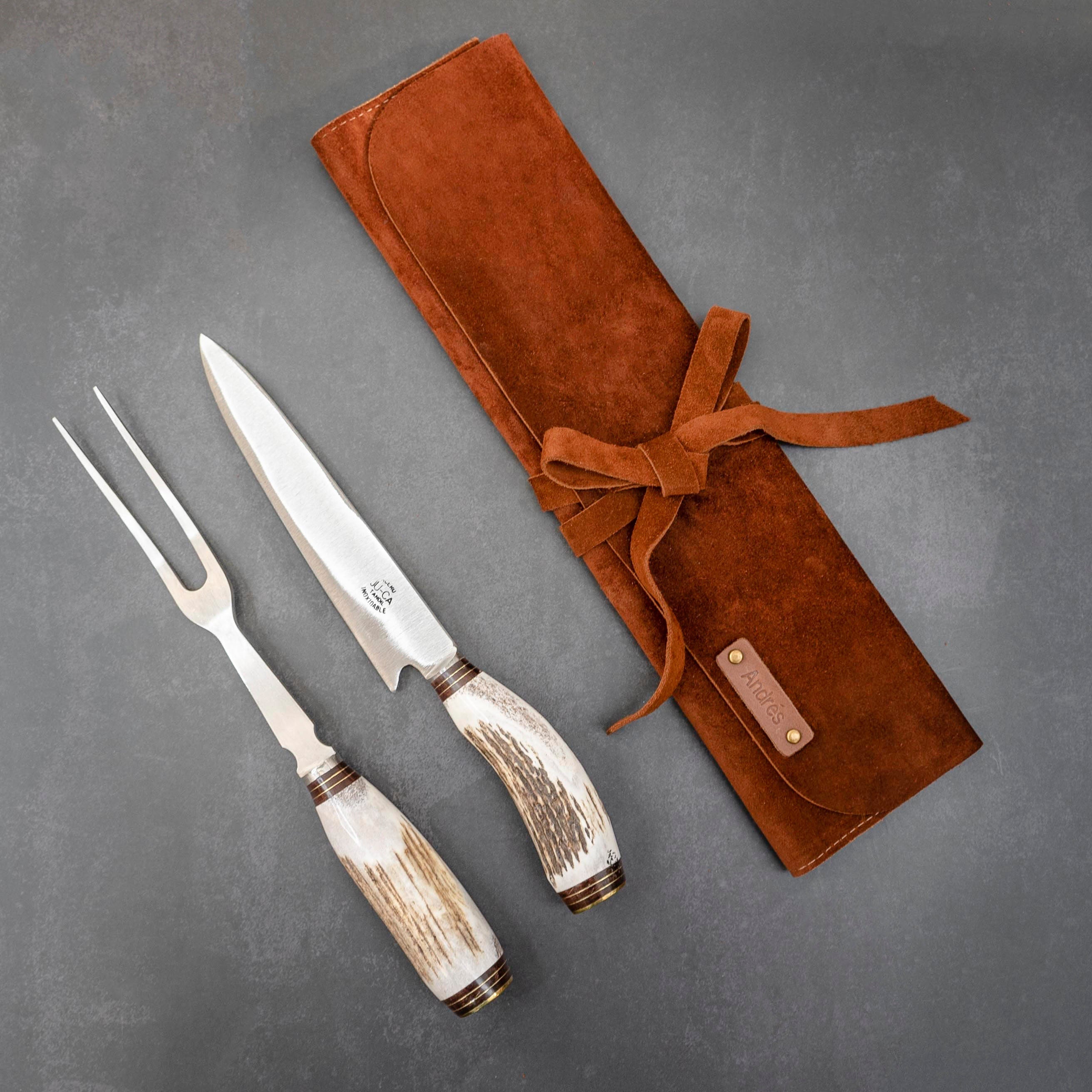 Gaucholife Deer Gaucho Knife and Fork Carving Set,