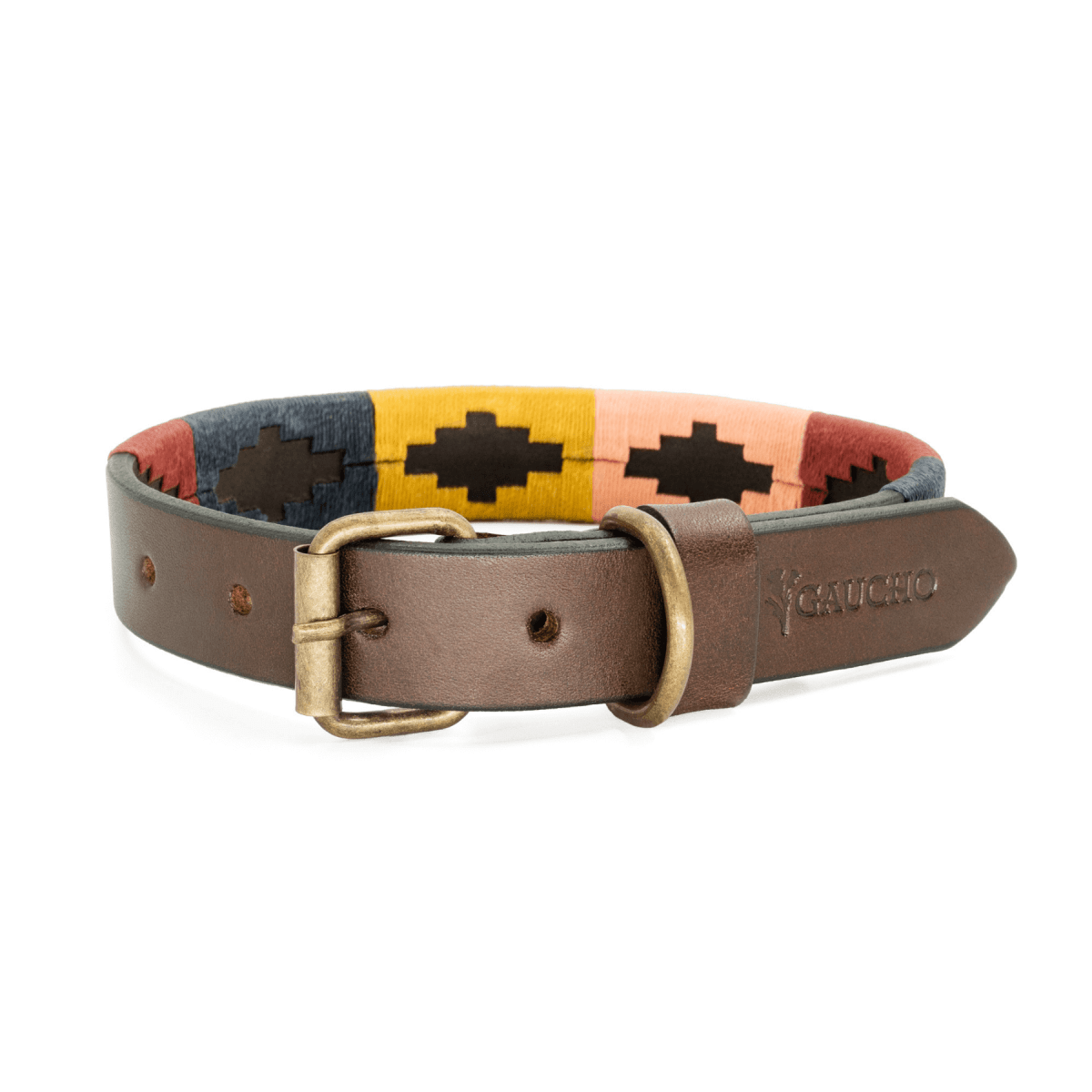 Gaucholife Dogs Embroidered Leather Dog Collar (Aconcagua)