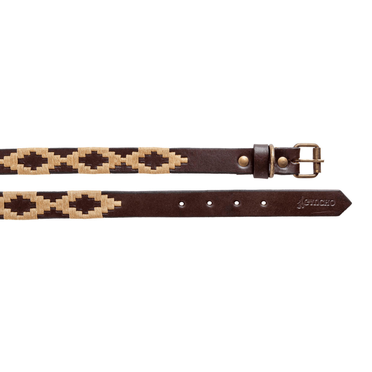 Gaucholife Dogs Embroidered Leather Dog Collar (Dorado)