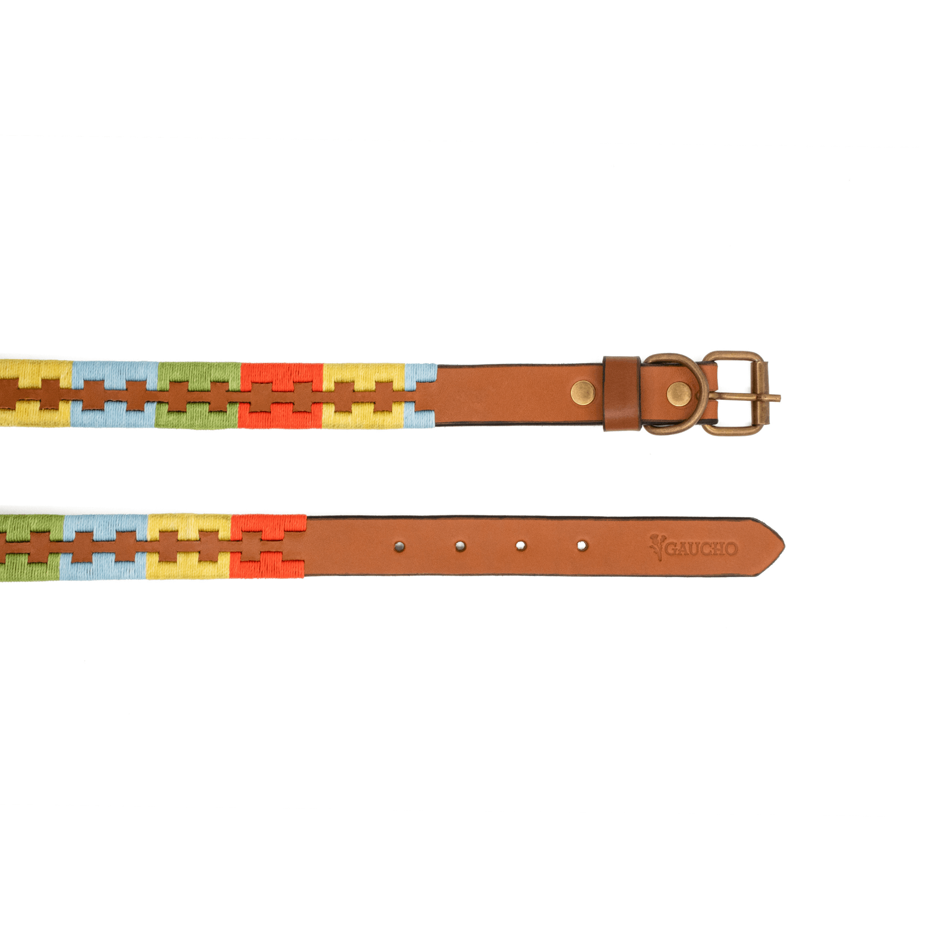 Gaucholife Dogs Embroidered Leather Dog Collar (Summer)