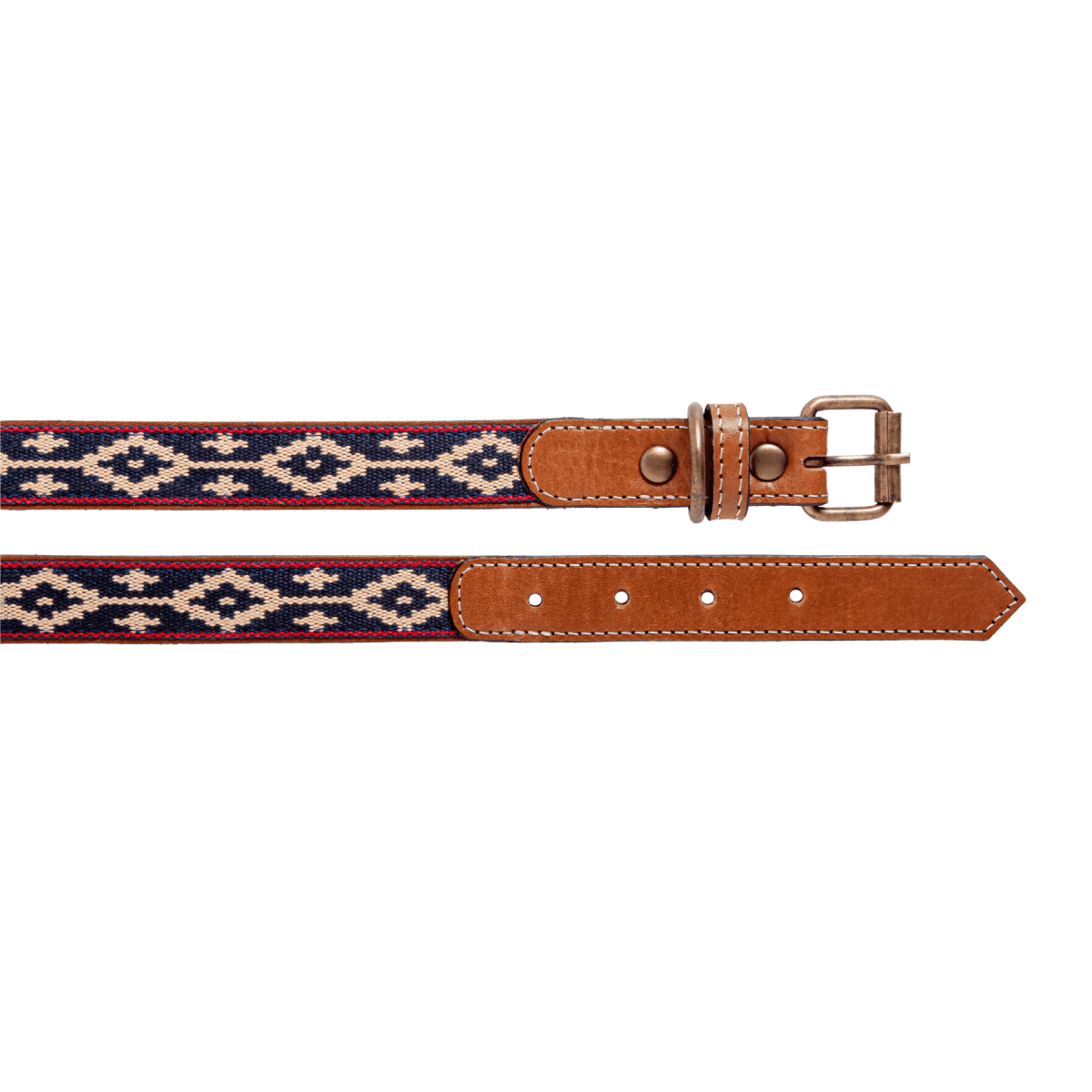 Guarda Pampas Leather Dog Collar (Blue/Red)X SmallGaucholife