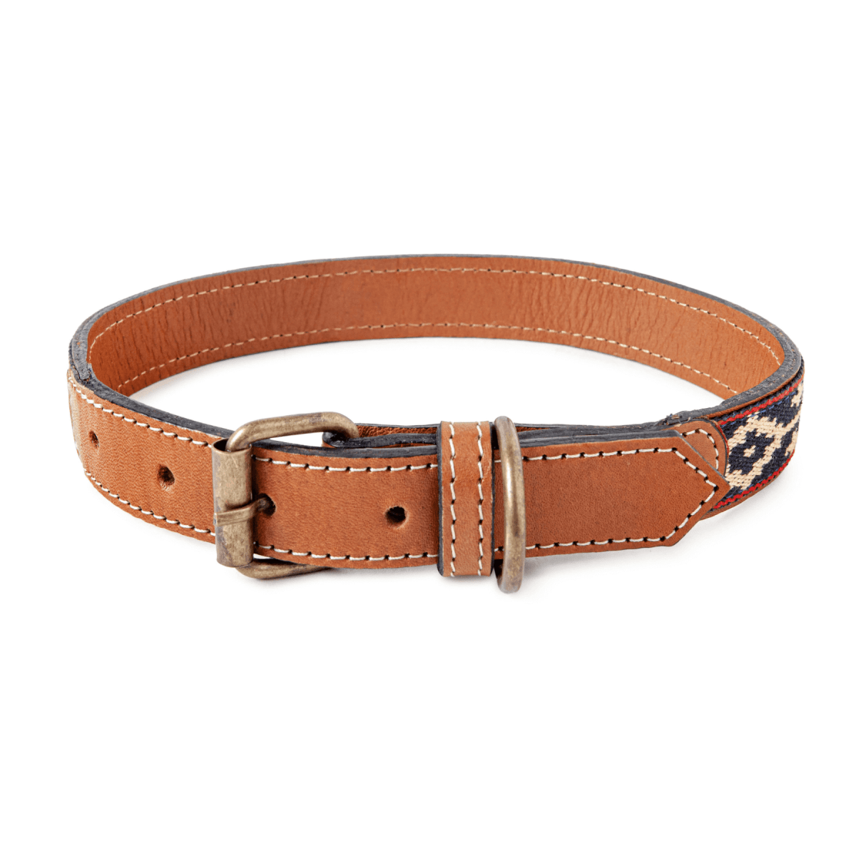 Guarda Pampas Leather Dog Collar (Blue/Red)X SmallGaucholife