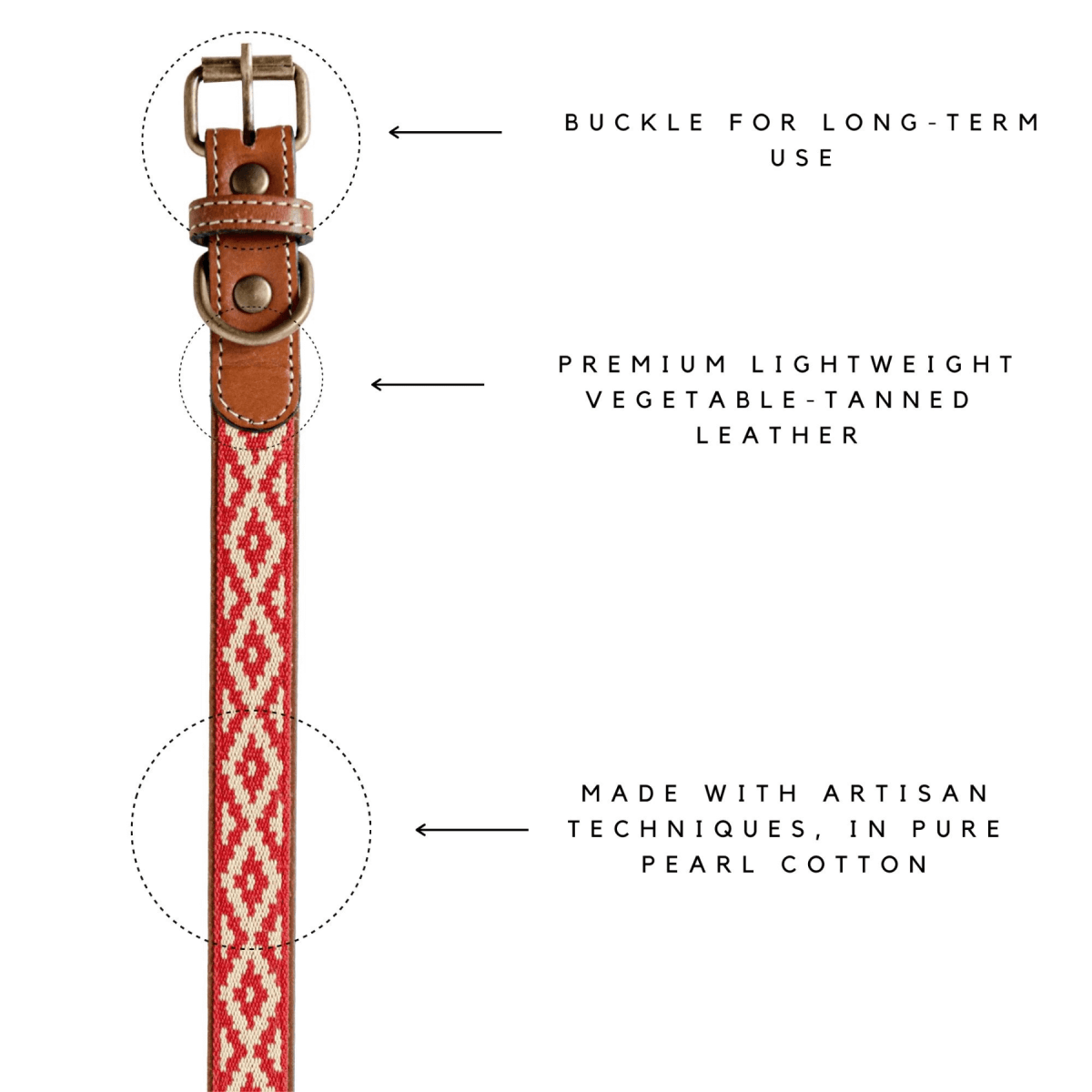 Guarda Pampas Leather Dog Collar (Red)X SmallGaucholife