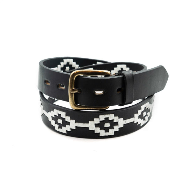 Embroidered Belt (Black/White)