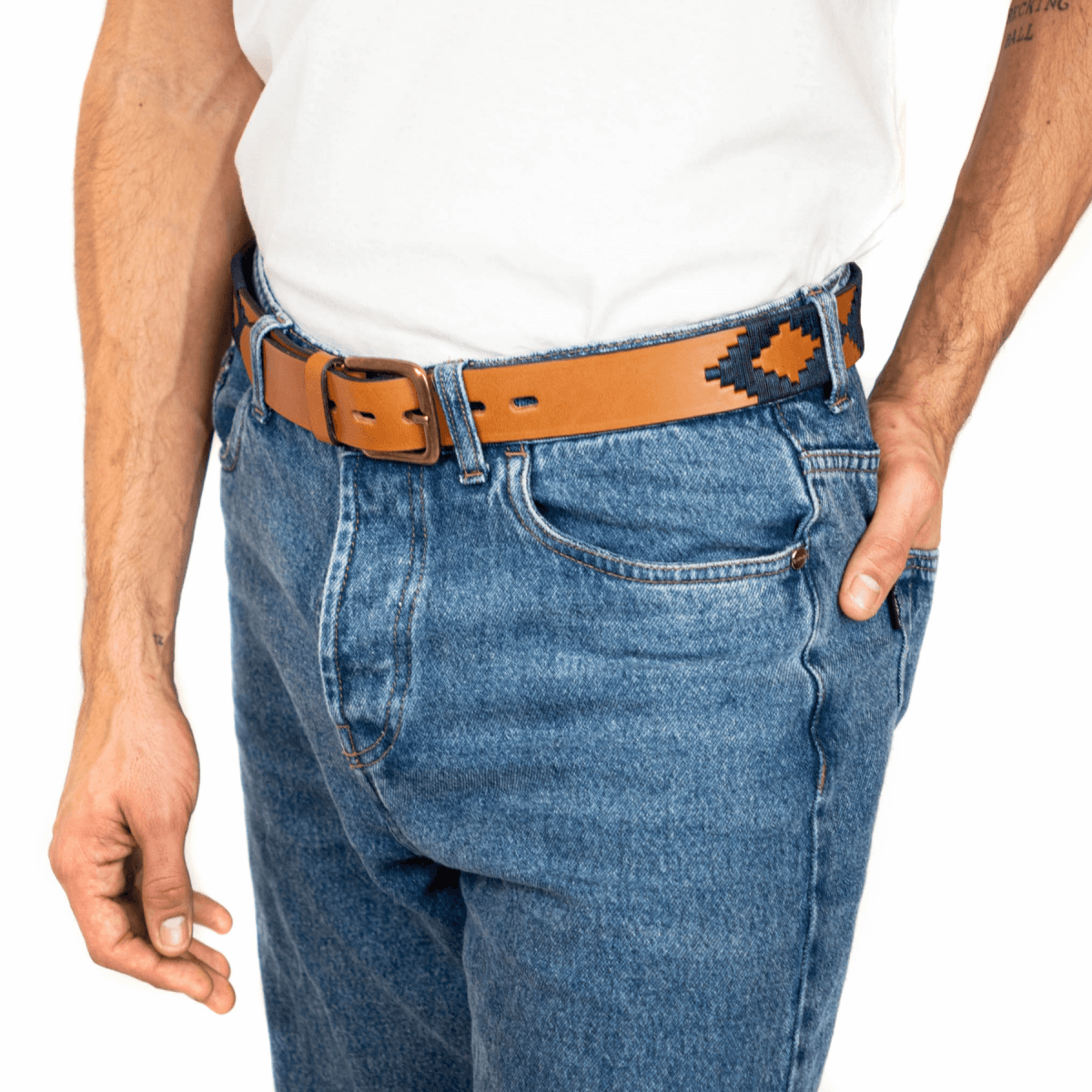 Embroidered Belt (Navy Blue)30Gaucholife