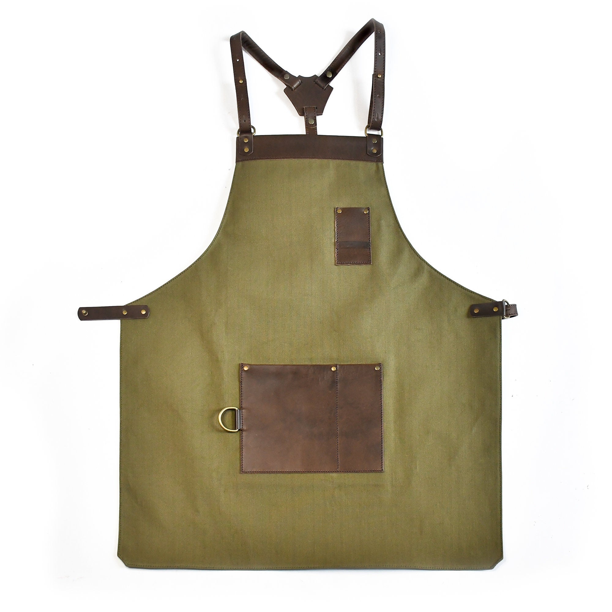 Gaucholife Green Personalized Canvas and Leather Apron