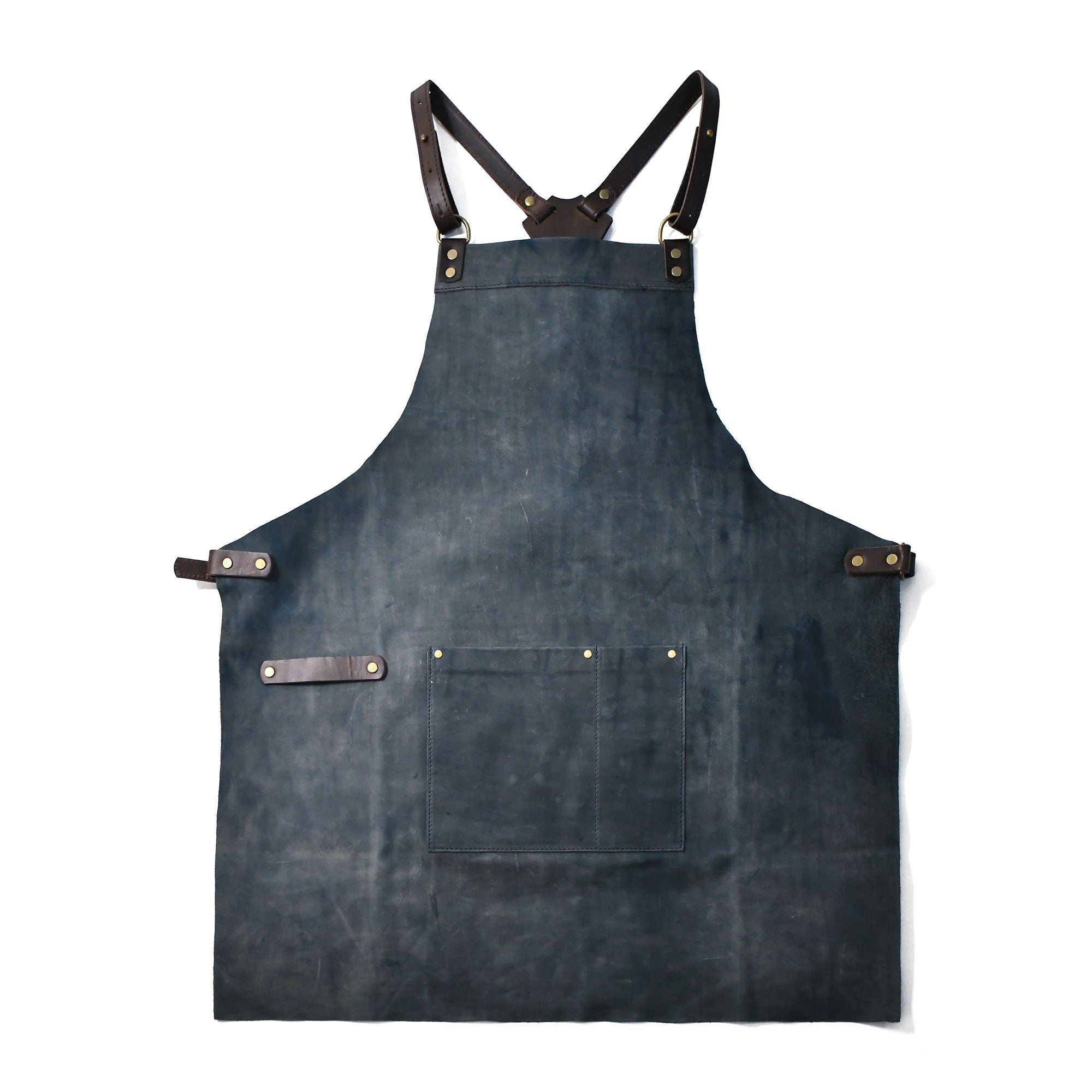 Gaucholife Grill Blue Leather Apron