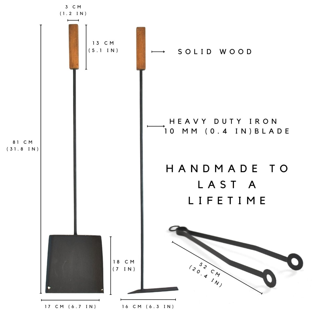 Fireplace Pit Tools Set Fire Poker ShovelWithout TongsGaucholife