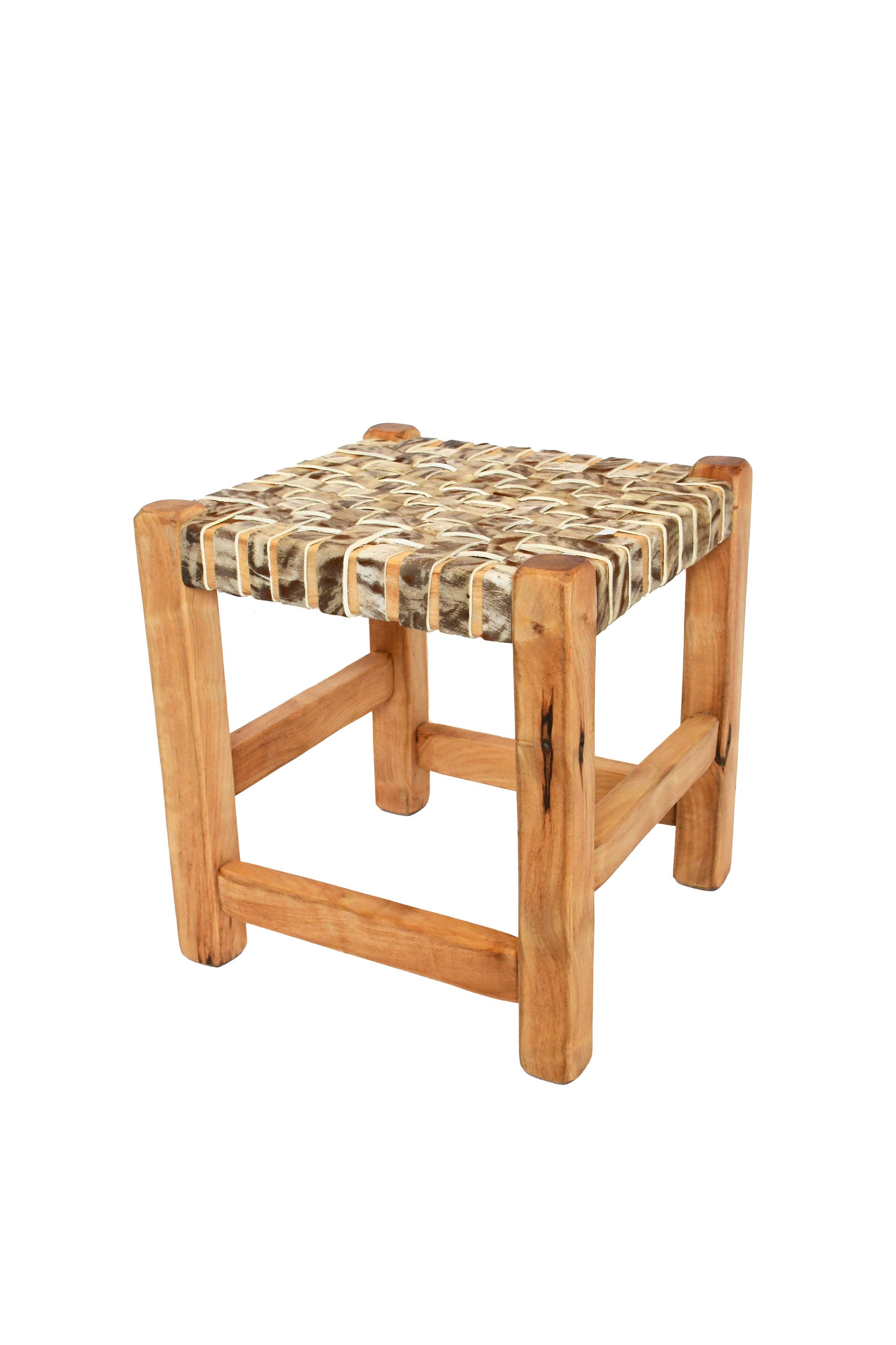 Gaucholife Home Handmade stool with rawhide leather seat