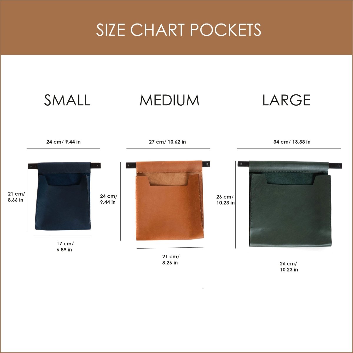 Large Leather Wall Pocket OrganizerBlackGaucholife