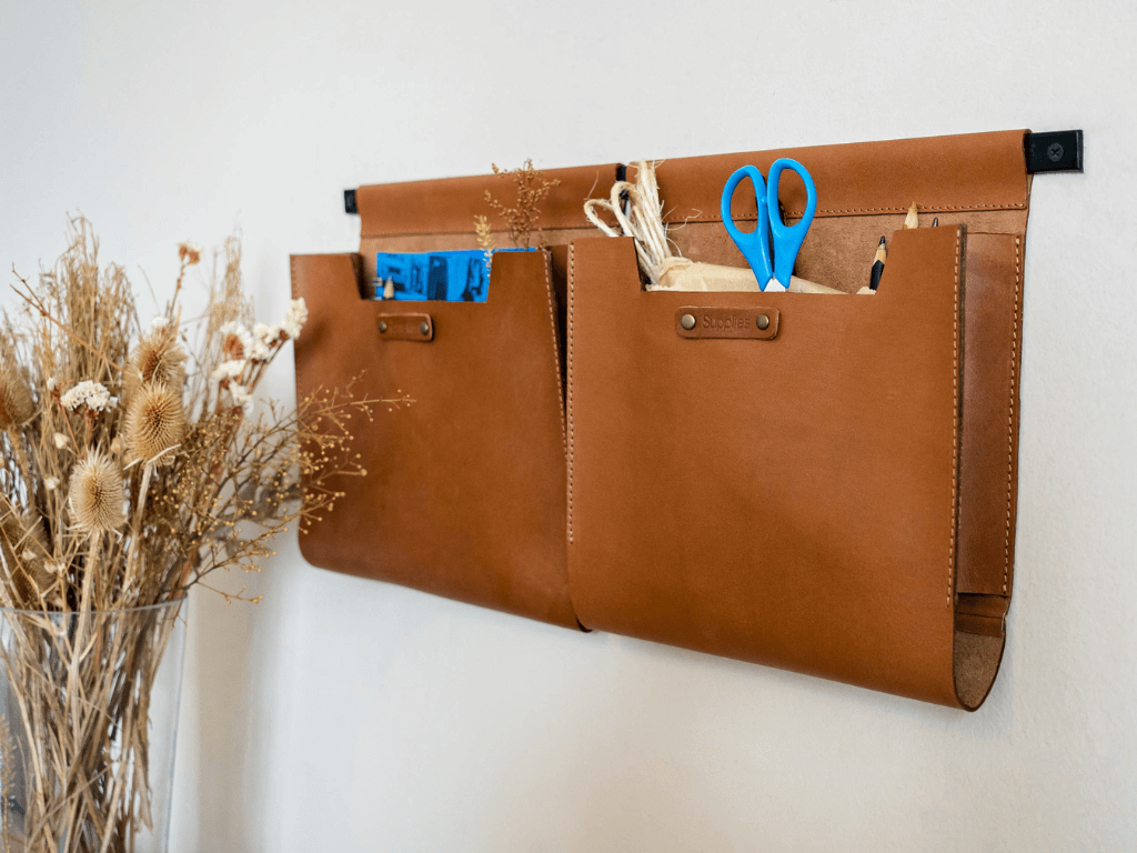 Gaucholife Home Large Leather Wall Pockets Organizer