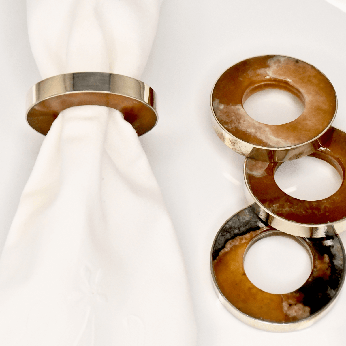 Napkin Rings SetWhiteGaucholife