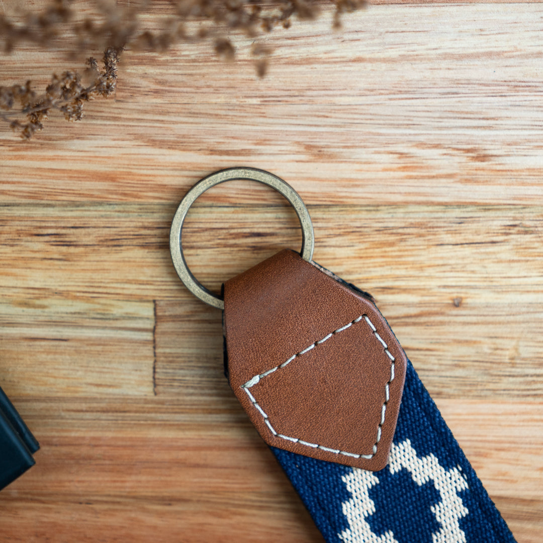 Guarda Pampas Leather Keychain (Blue)Gaucholife