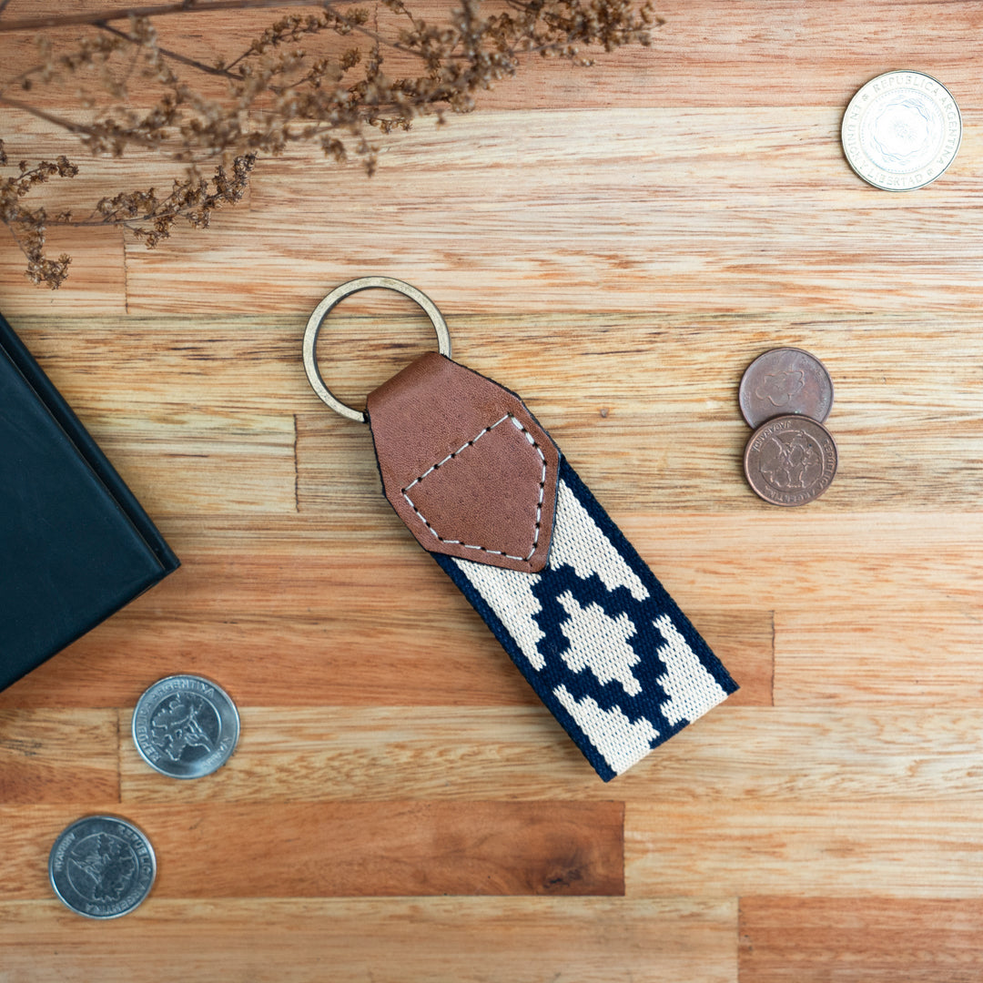 Gaucholife Keychain Guarda Pampas Leather Keychain (Blue Invertido)