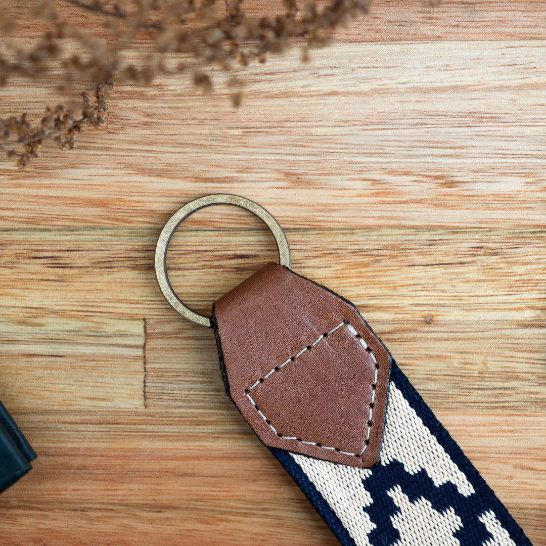 Gaucholife Keychain Guarda Pampas Leather Keychain (Blue Invertido)