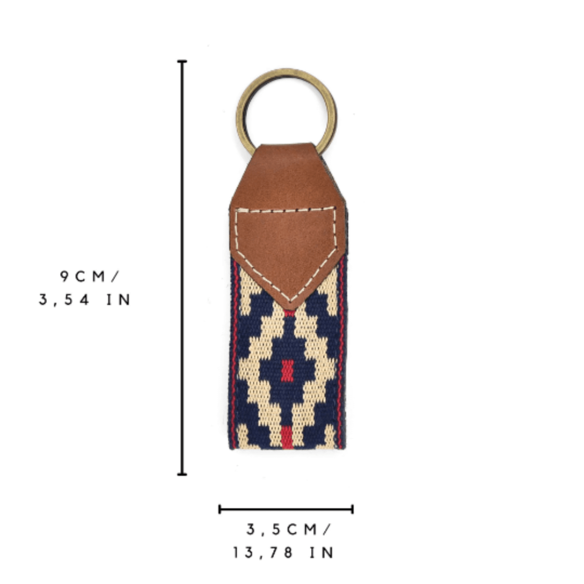 Guarda Pampas Leather Keychain (Blue/Red 2)Gaucholife