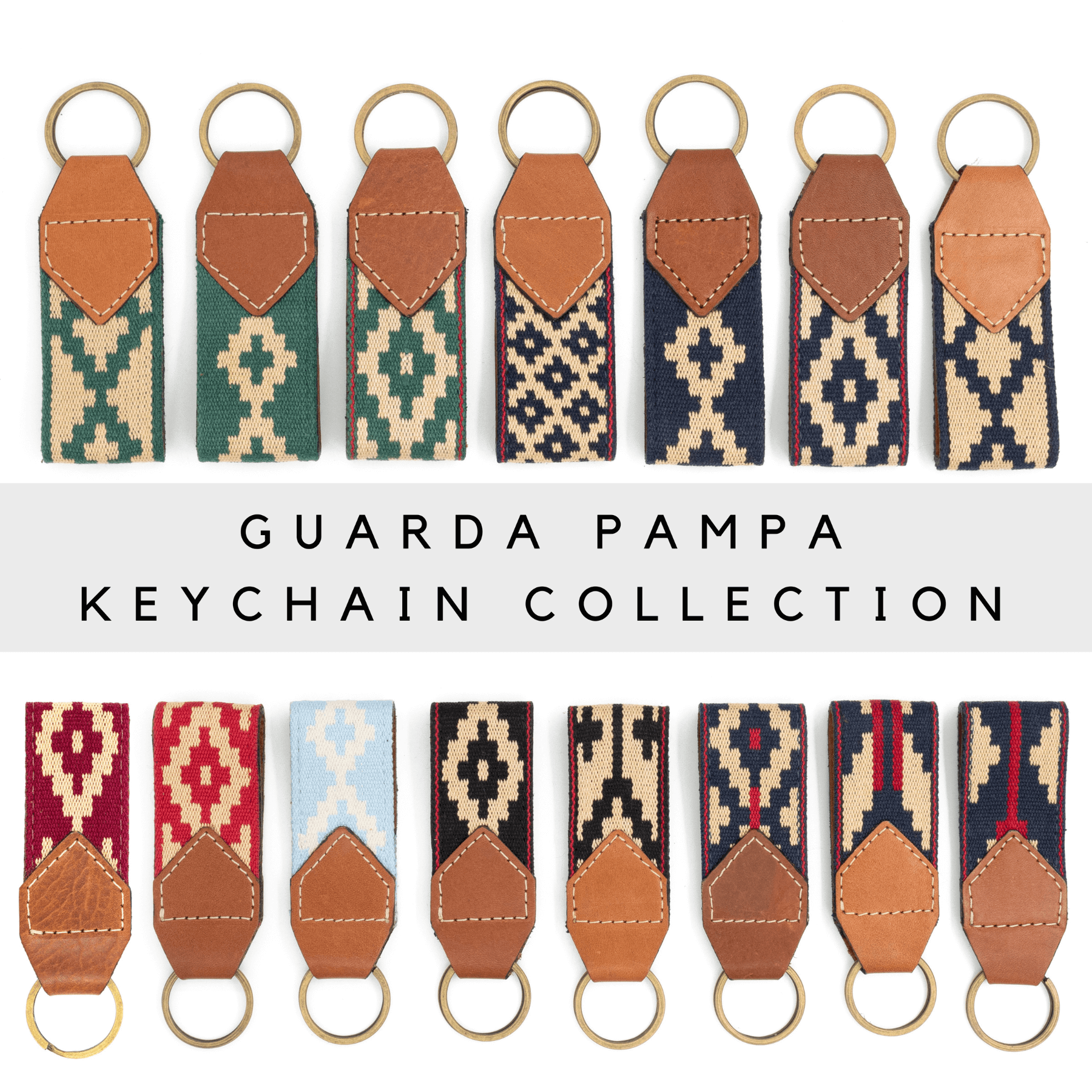 Gaucholife Keychain Guarda Pampas Leather Keychain (Blue/Red 2)