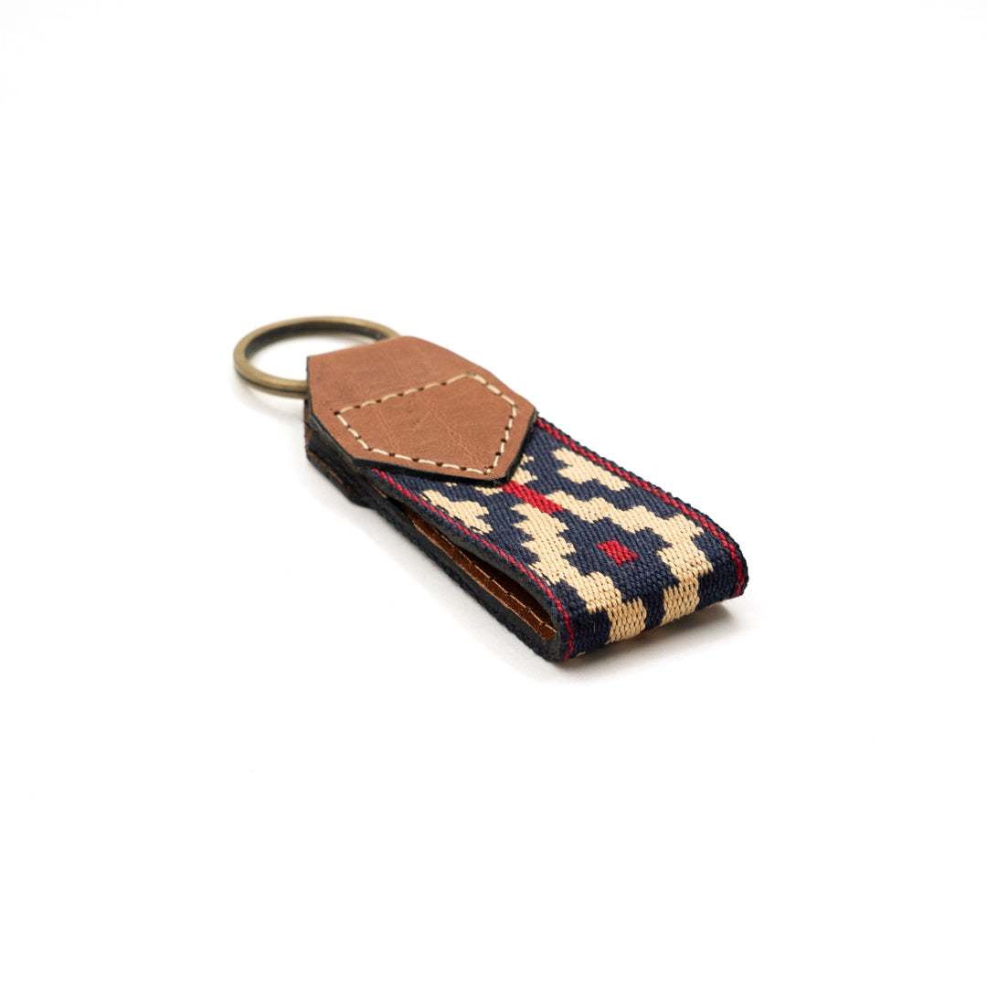 Guarda Pampas Leather Keychain (Blue/Red 2)Gaucholife