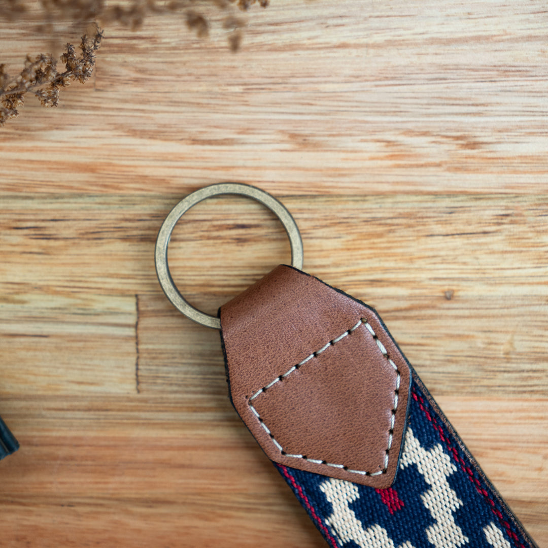 Guarda Pampas Leather Keychain (Blue/Red 2)Gaucholife