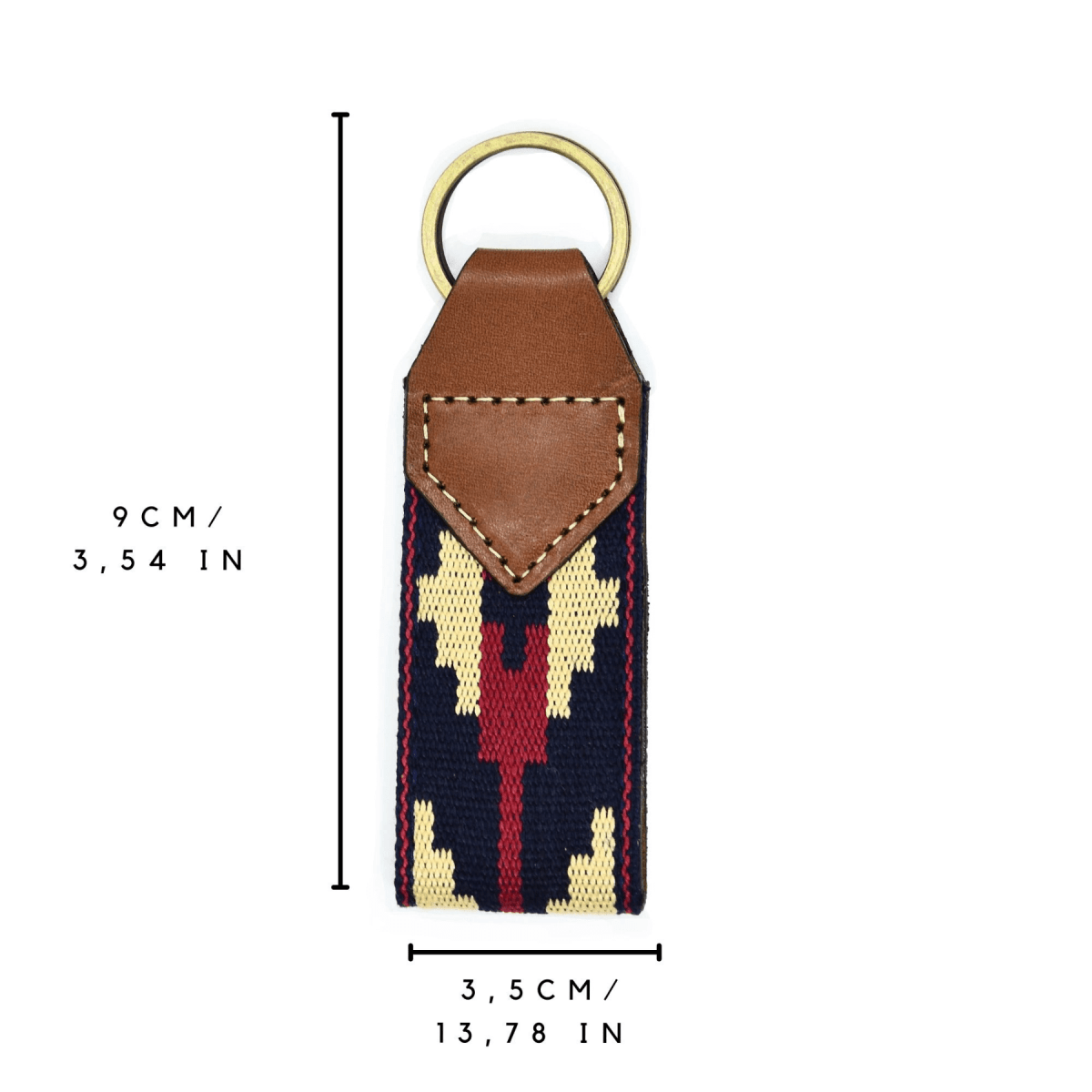 Guarda Pampas Leather Keychain (Blue/Red)Gaucholife