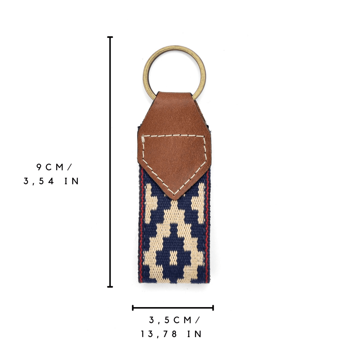 Guarda Pampas Leather Keychain (Blue/Red 3)Gaucholife