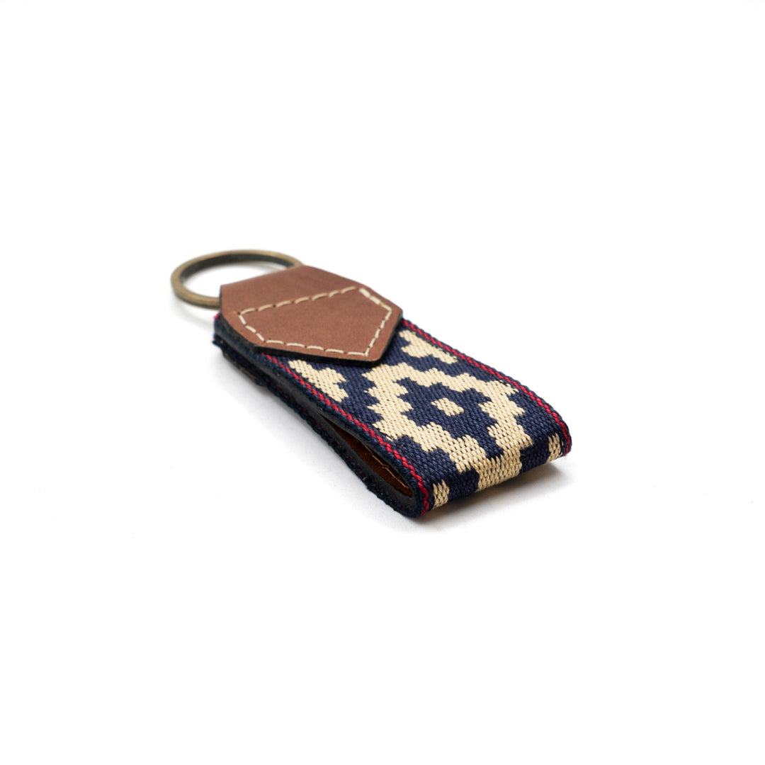 Guarda Pampas Leather Keychain (Blue/Red 3)Gaucholife