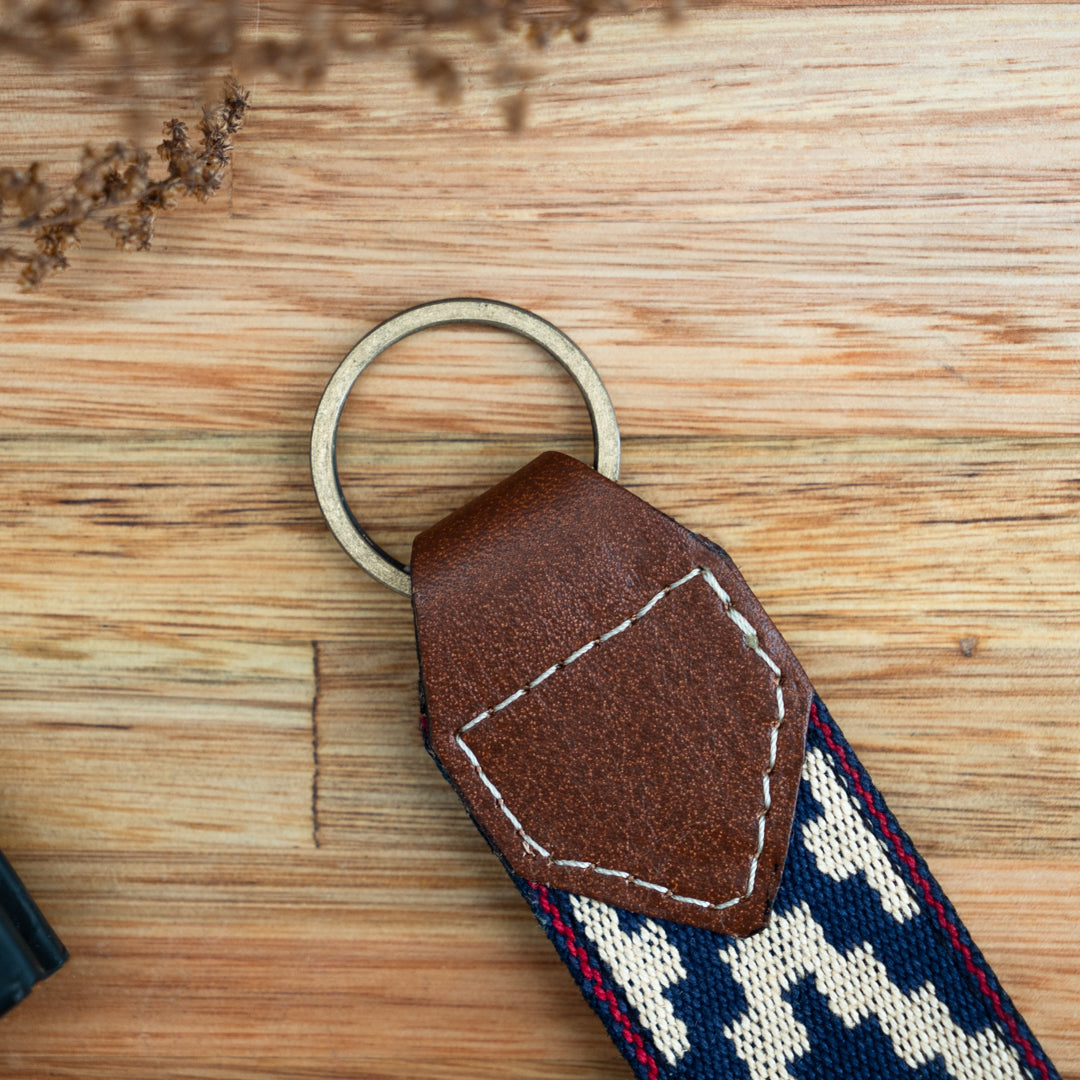 Guarda Pampas Leather Keychain (Blue/Red 3)Gaucholife