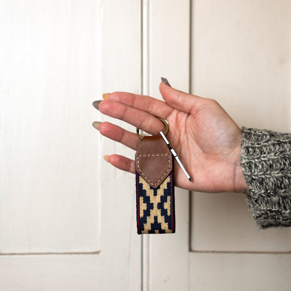 Guarda Pampas Leather Keychain (Blue/Red 3)