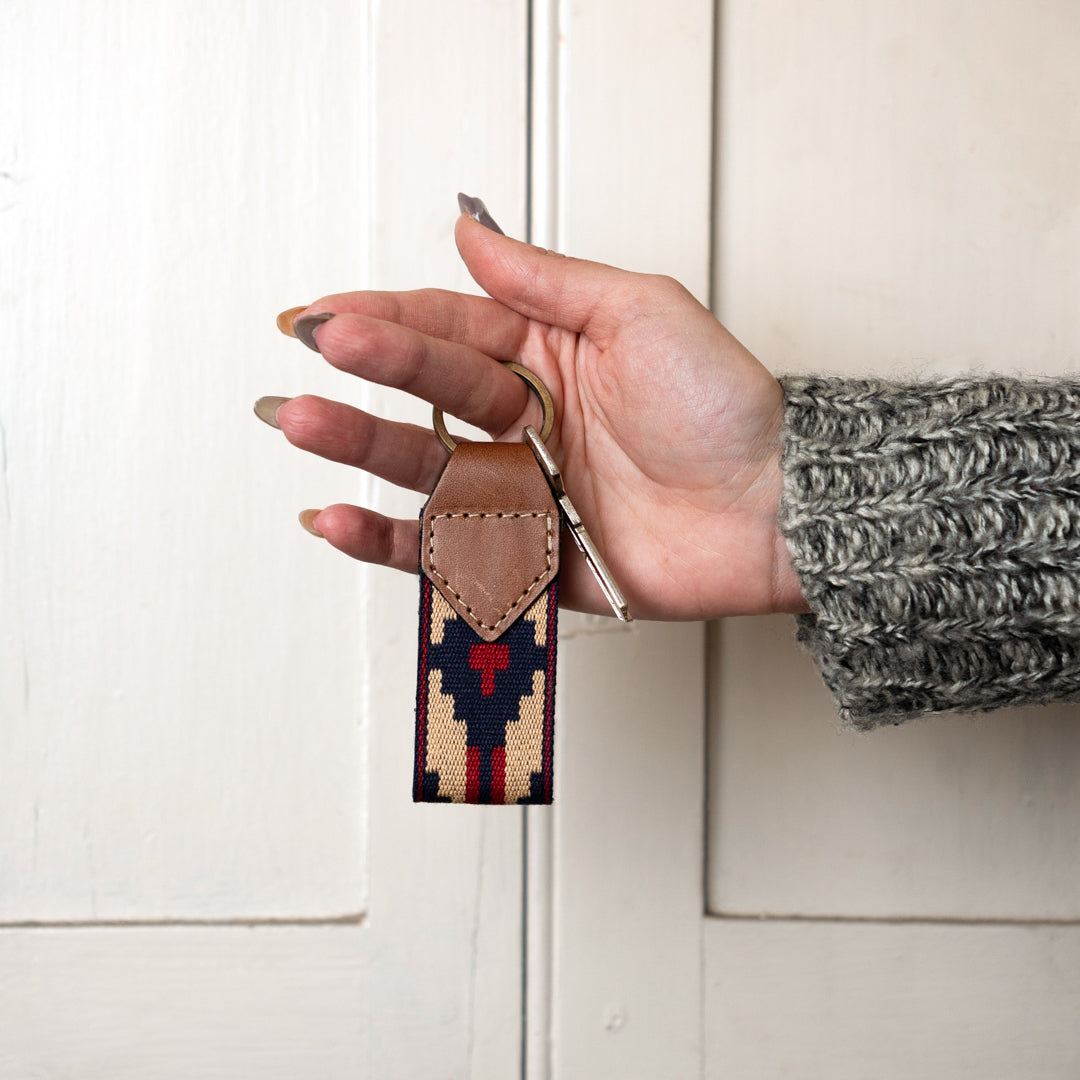 Guarda Pampas Leather Keychain (Blue/Red Invertido)Gaucholife