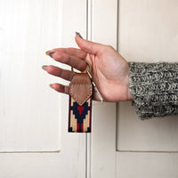 Guarda Pampas Leather Keychain (Blue/Red Invertido)