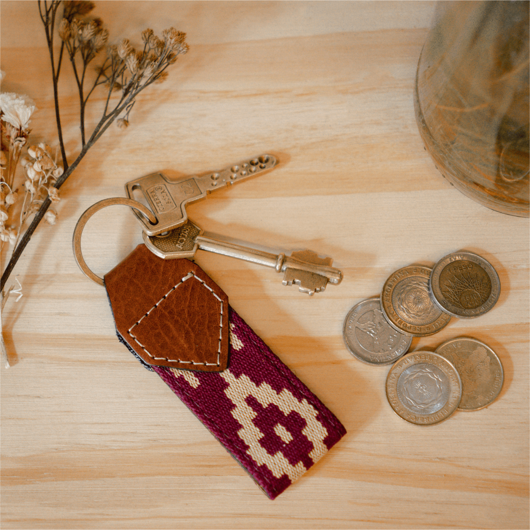 Gaucholife Keychain Guarda Pampas Leather Keychain (Bordeaux)