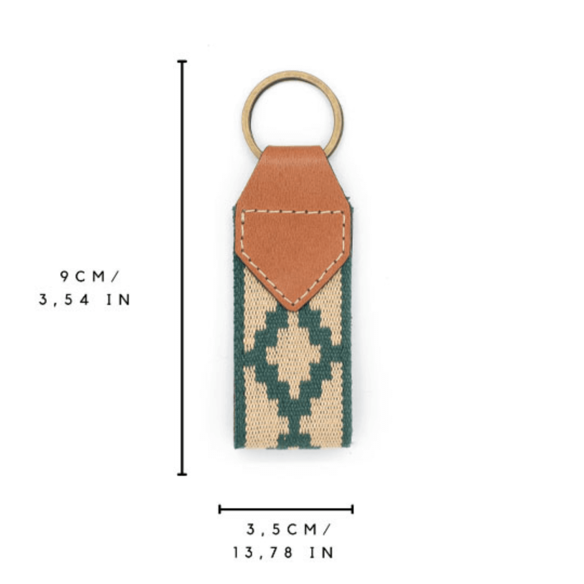 Guarda Pampas Leather Keychain (Green Invertido)Gaucholife