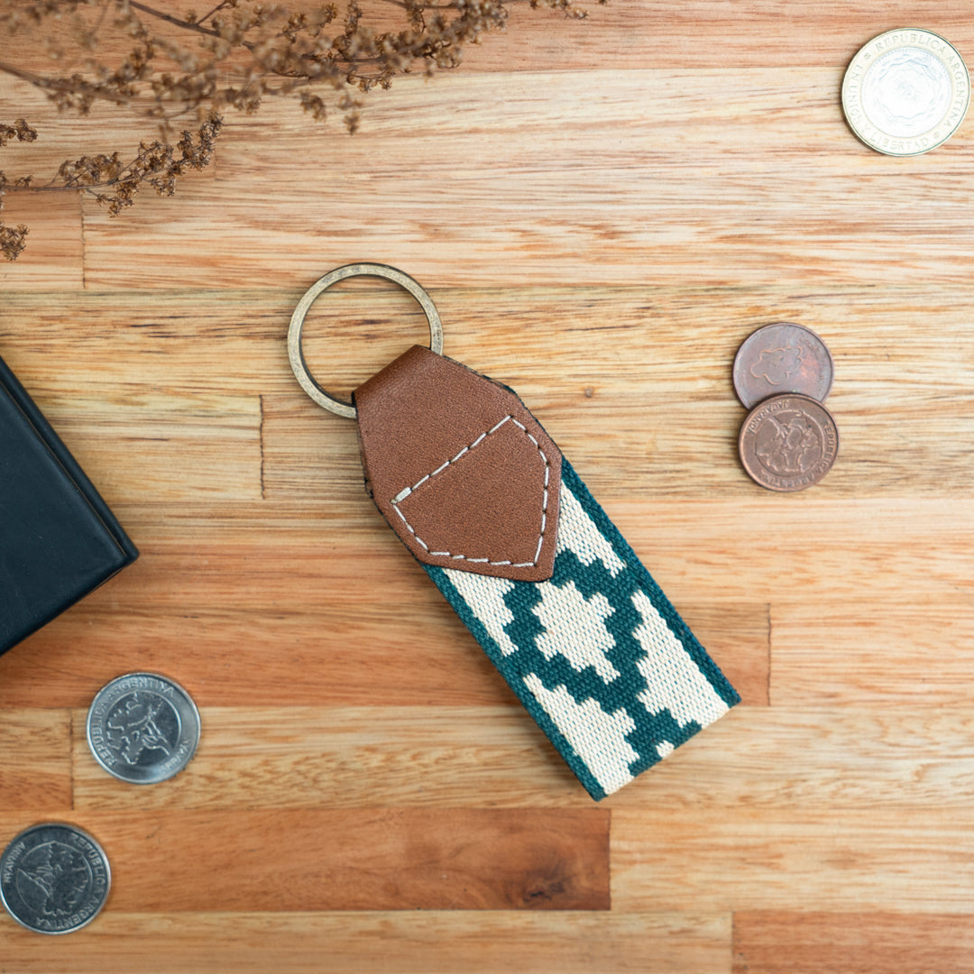 Guarda Pampas Leather Keychain (Green Invertido)Gaucholife