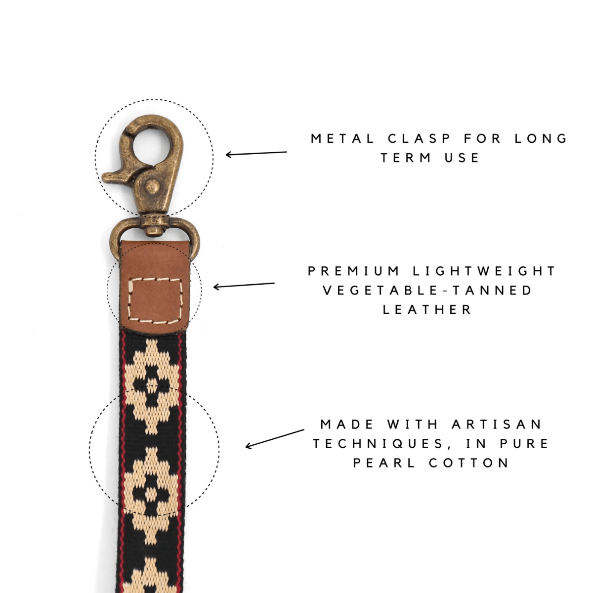 Wrist Lanyard (Black/Tan)Gaucholife