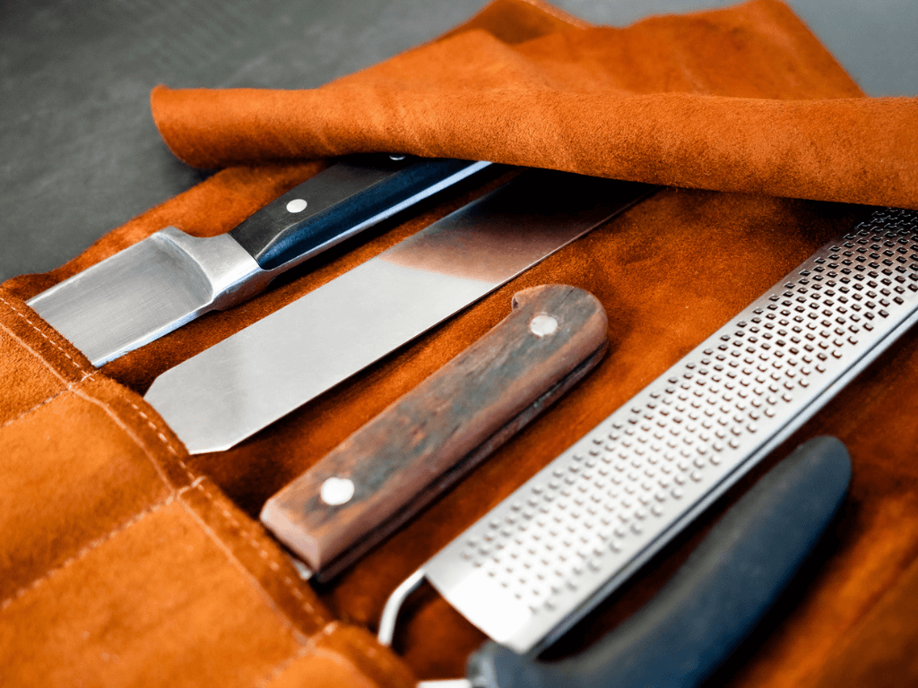 Gaucholife Knives Leather Suede Chef Roll
