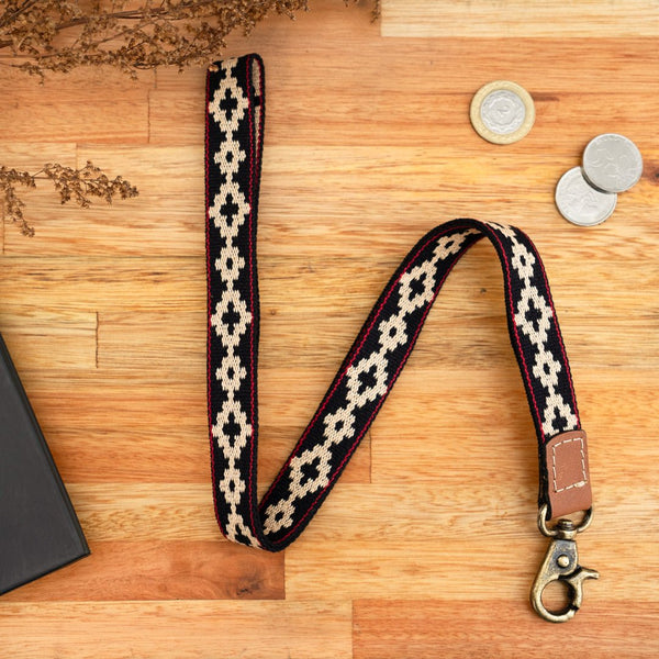 Leather Necklace Lanyard (Black)