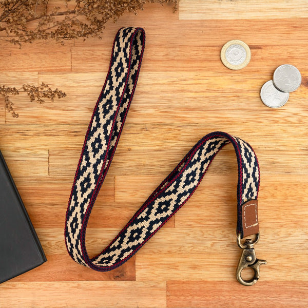 Leather Necklace Lanyard (Pampa Blue)