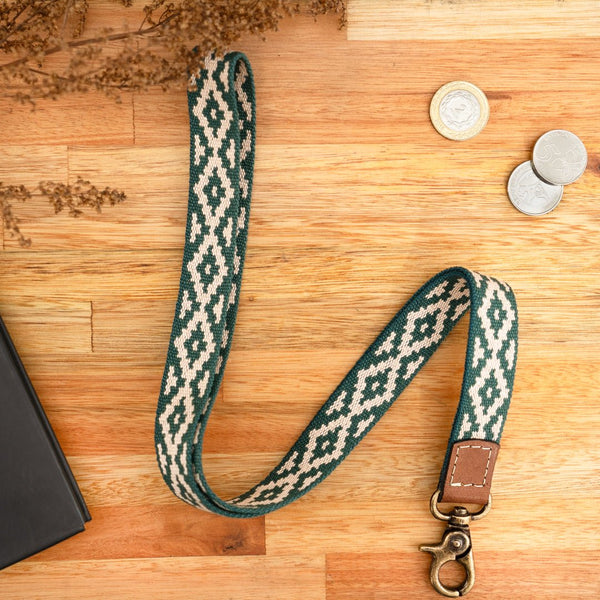 Leather Necklace Lanyard (Pampa Green)