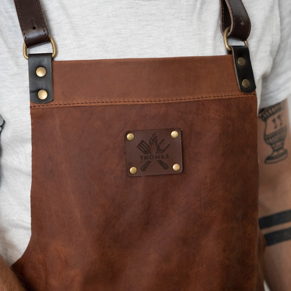 Personalized Leather ApronBrownGaucholife