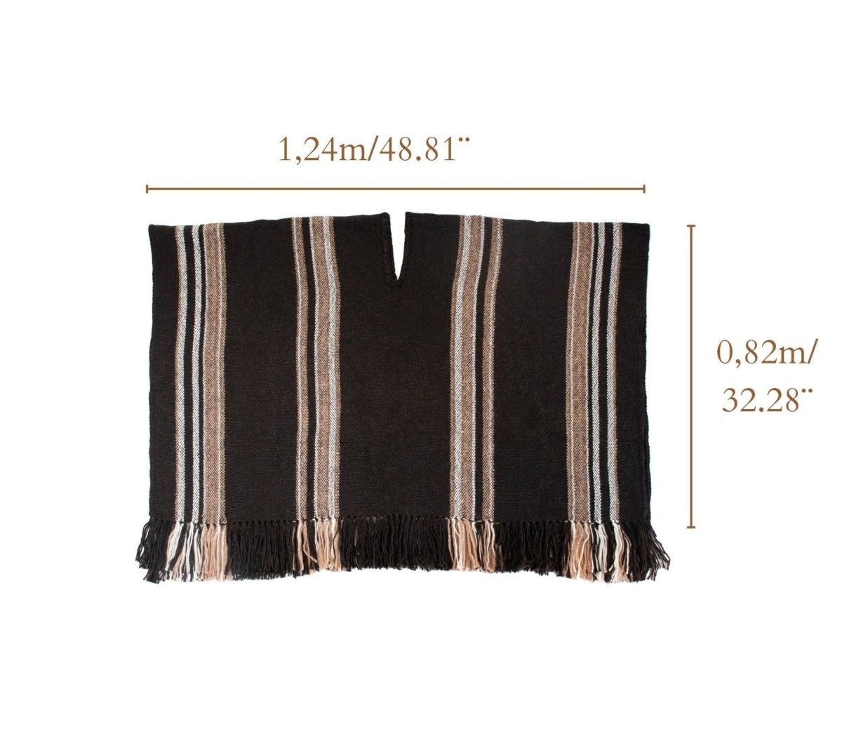 Llama Wool Knitted Poncho (Black2)Gaucholife