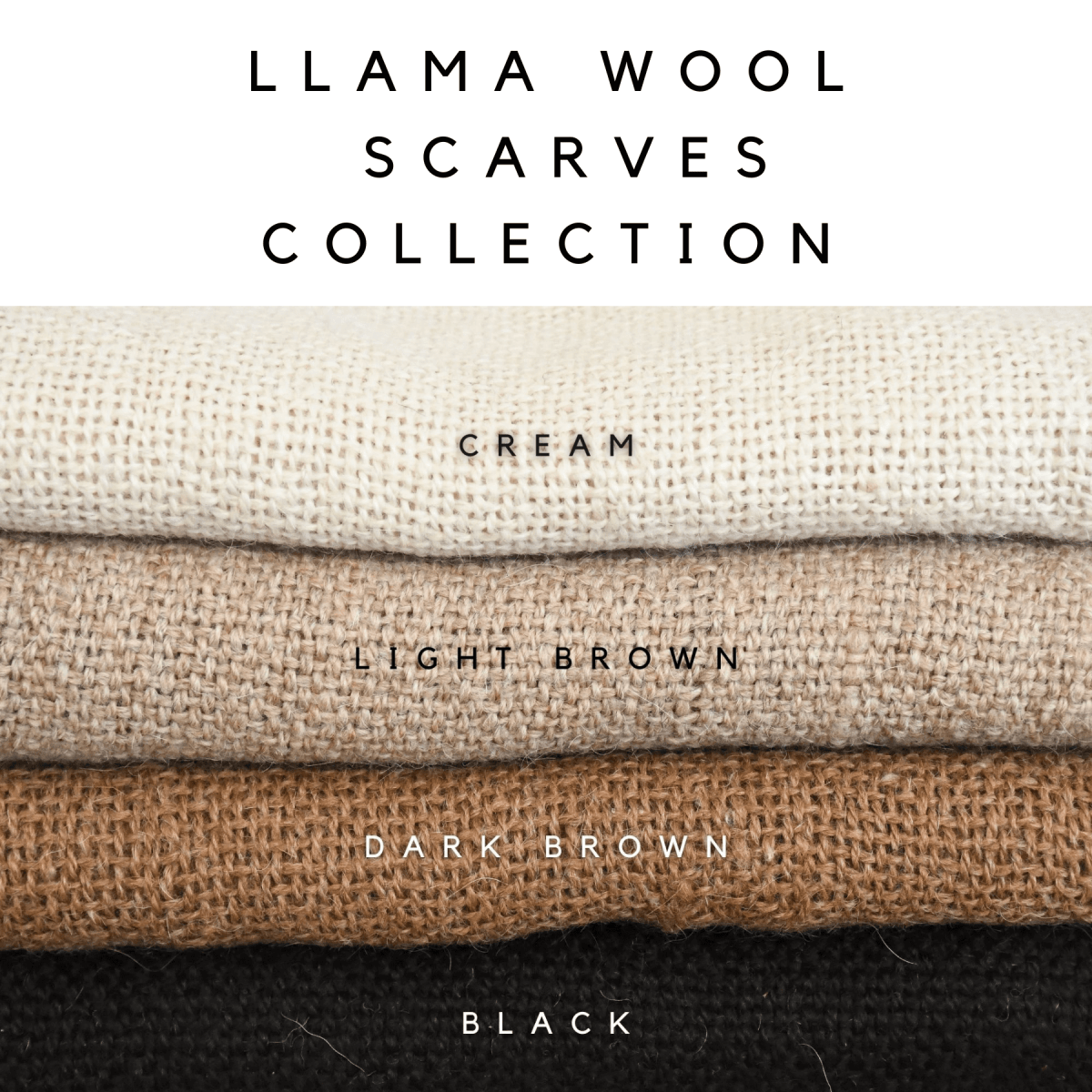 Llama Wool Knitted Scarf (Black)Gaucholife