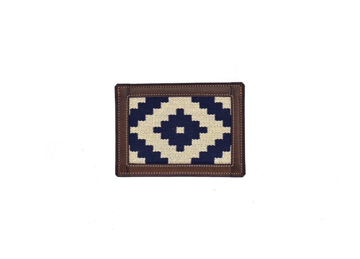 Thin Woven Leather Card Holder (Blue)BrownGaucholife