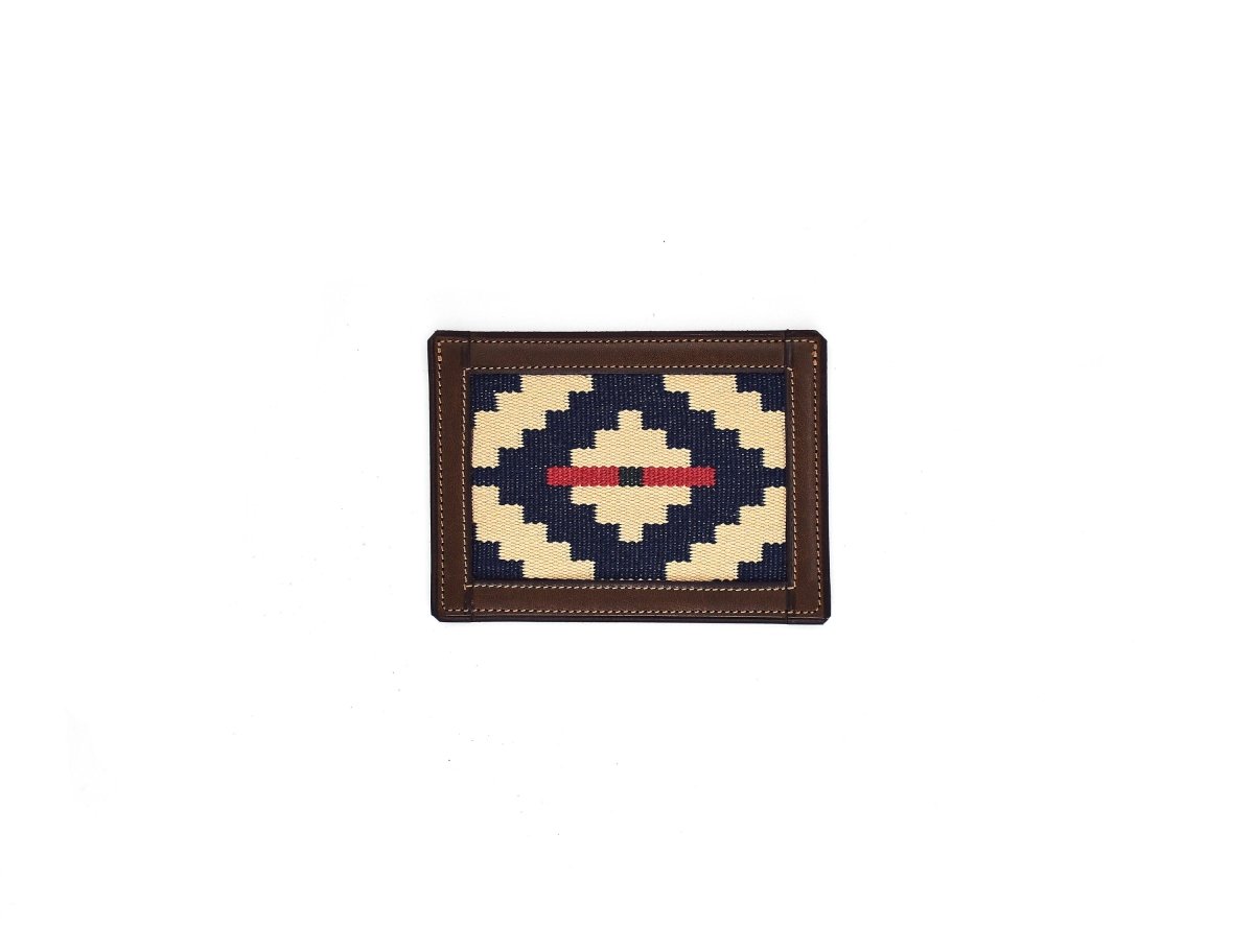 Thin Woven Leather Card Holder (Blue/Red)BrownGaucholife