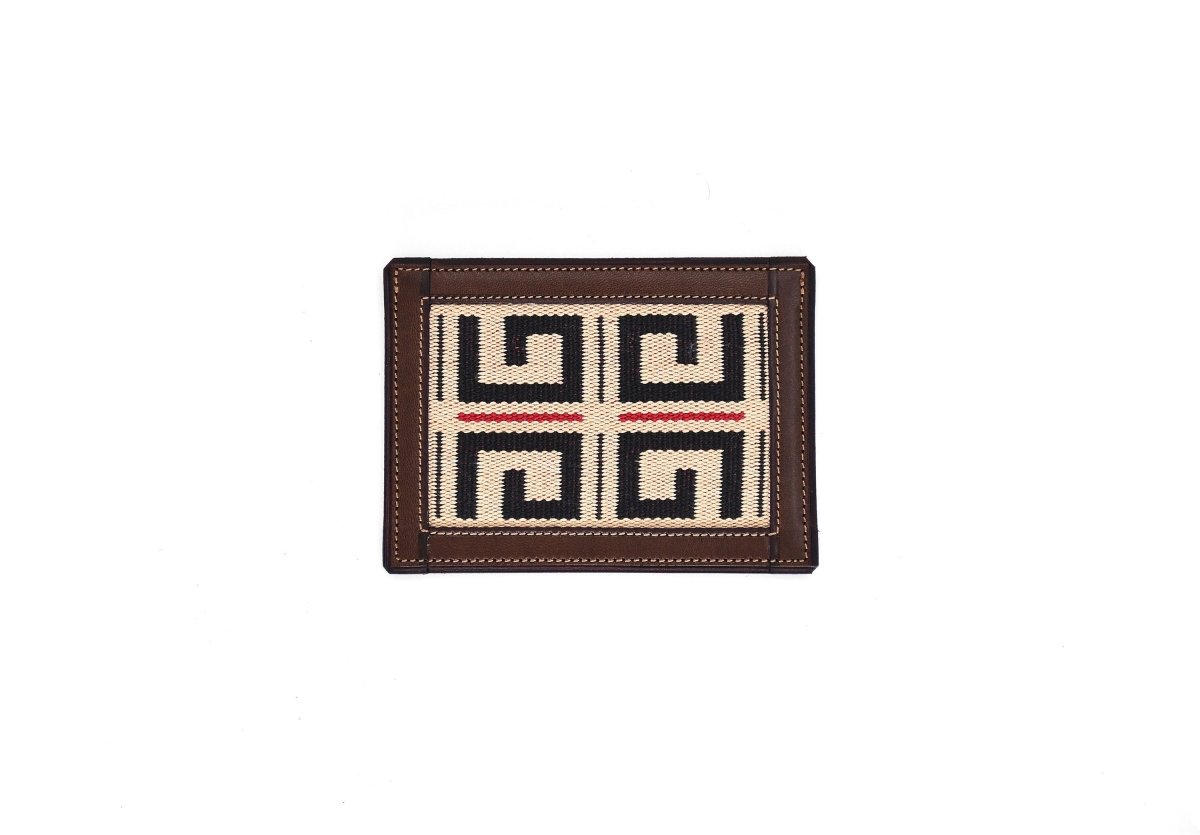 Thin Woven Leather Card Holder (Greek)BrownGaucholife