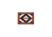 Thin Woven Leather Card Holder (Blue/Red)
