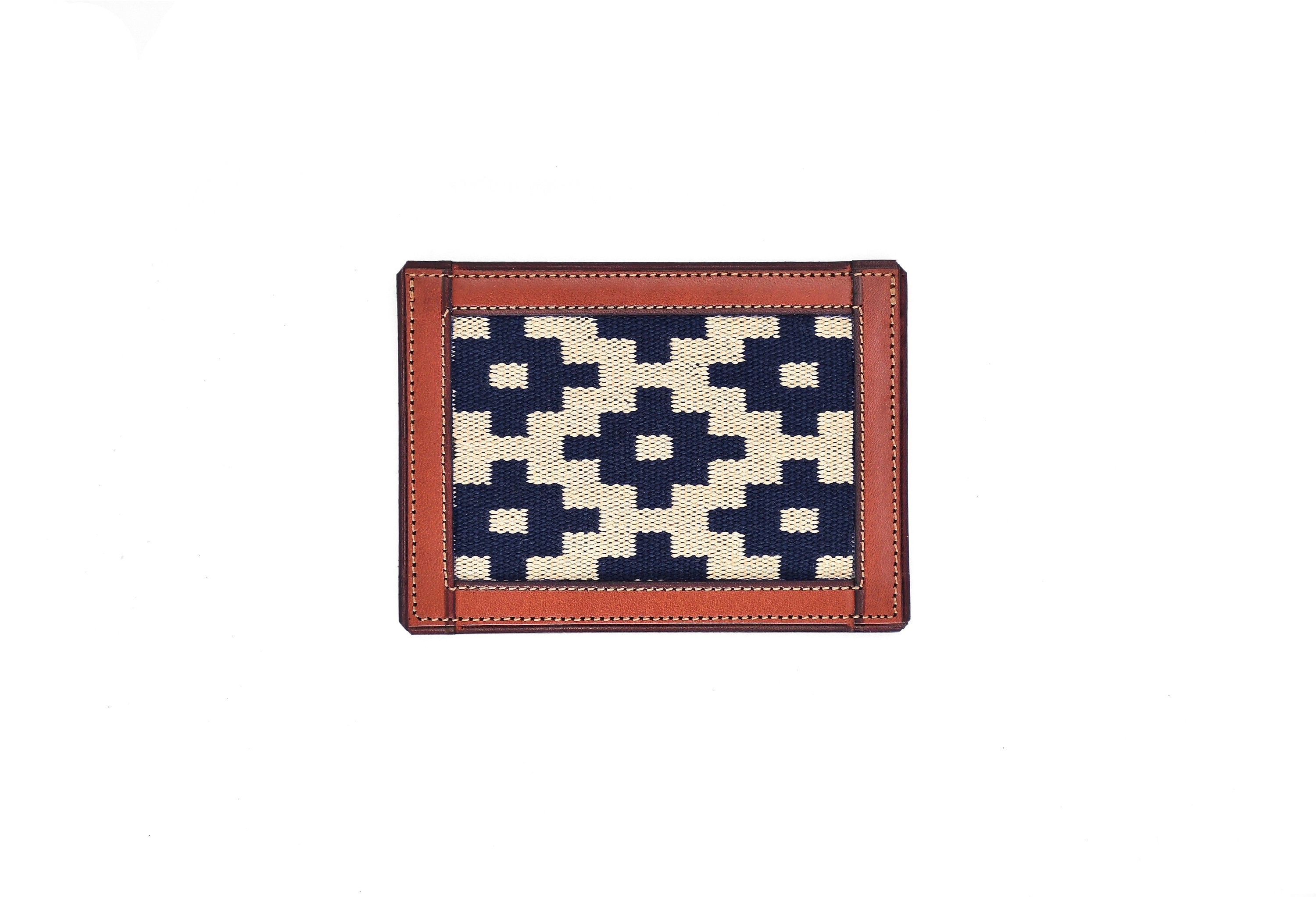 Gaucholife Wallet Tan Thin Woven Leather Card Holder (Cross)