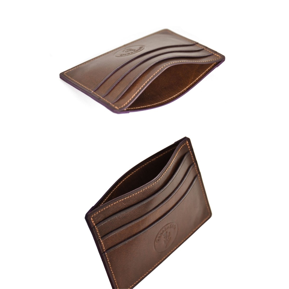 Thin Woven Leather Card Holder (Greek)BrownGaucholife